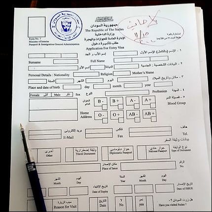 documents visa soudan au caire