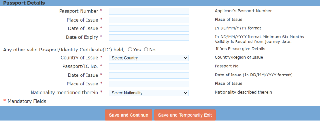 indian tourist visa place of issue