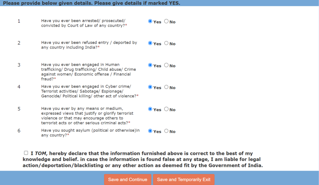 indian tourist visa place of issue