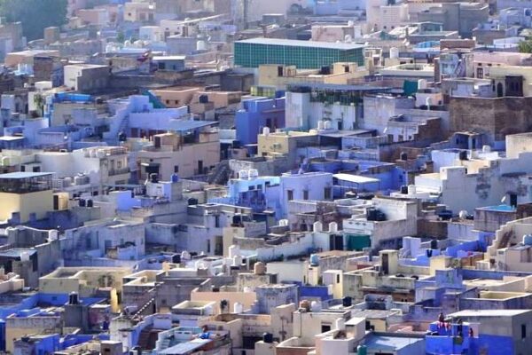 Les maisons bleues de la ville de Jodhpur